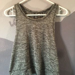 Heather gray crop exercise tank top